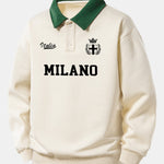 Velira Sweatshirts Žalia / XS Atsipalaidavęs Milano Spaudos Kontrastinis Polo Džemperis