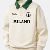Velira Sweatshirts Žalia / XS Atsipalaidavęs Milano Spaudos Kontrastinis Polo Džemperis