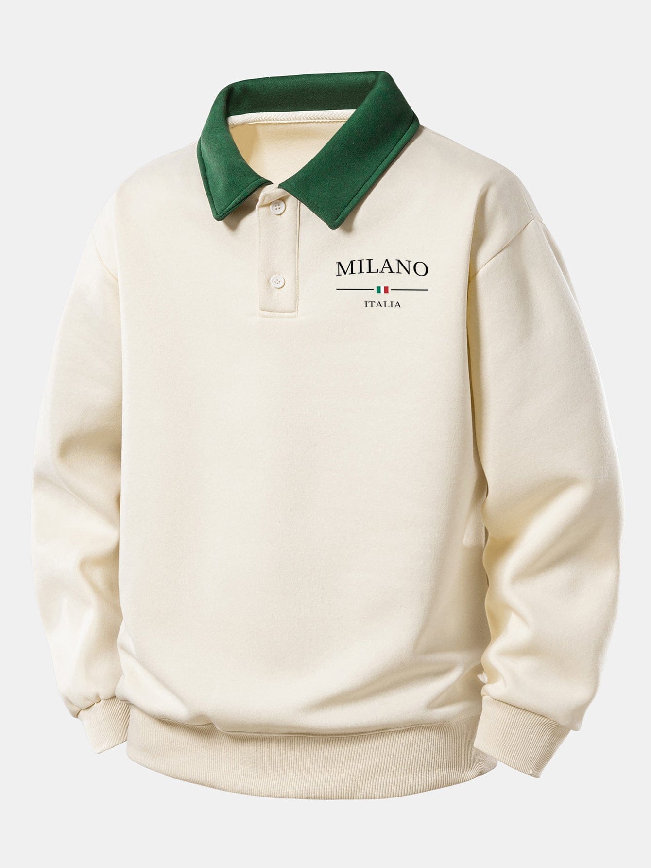 Velira Sweatshirts Žalia / XS Atsipalaidavęs Milano Spaudos Kontrasto Polo Palaidinė