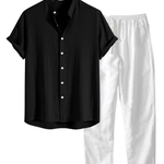 Velira Two Pieces Outfits Juoda / S Sidnėjaus lino komplektas