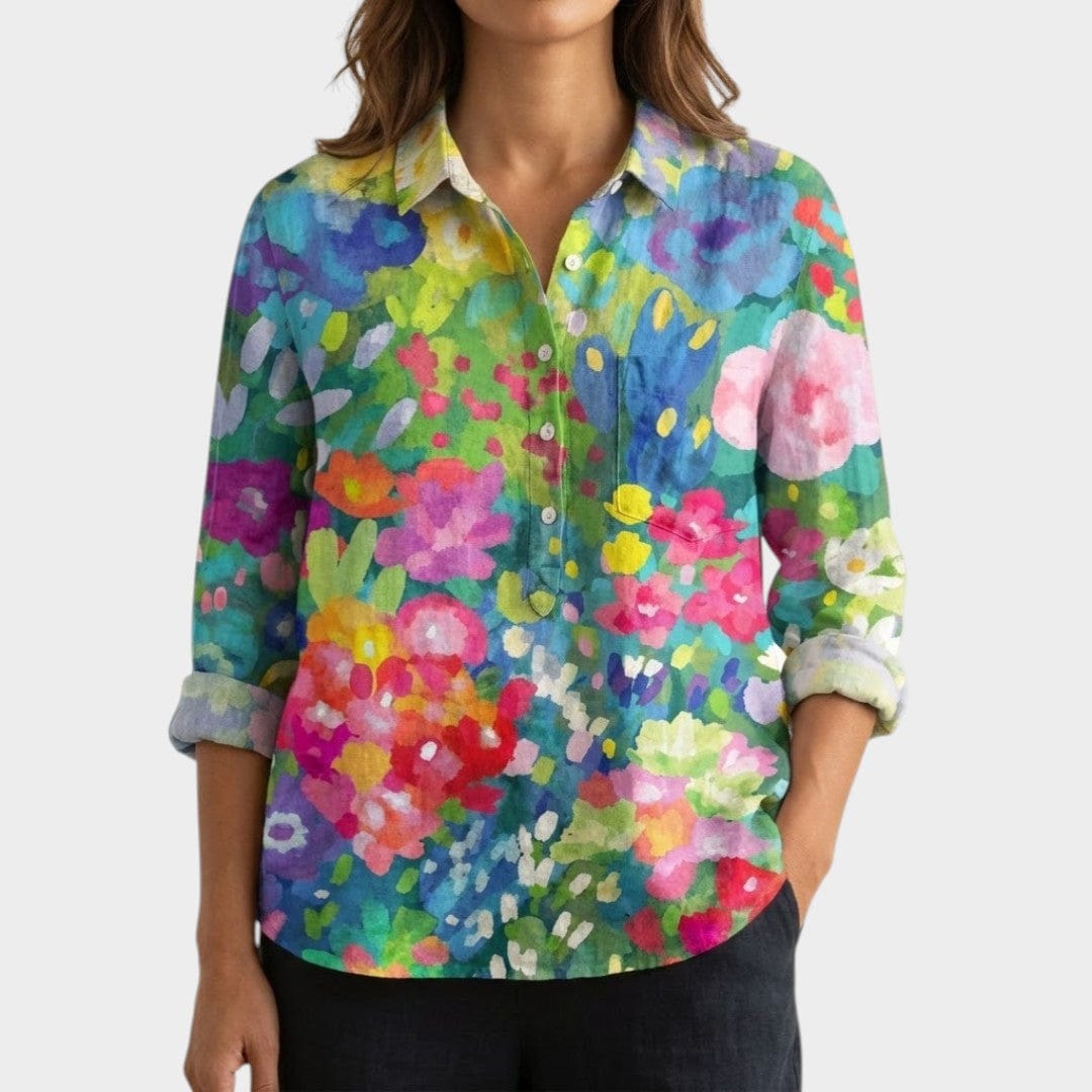Velira Vivianne™ | Laiko patikrinta lino blusa su raštu