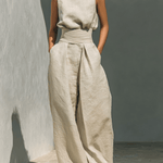 Velira women sets Khaki / S Marios lininis laisvalaikio rinkinys moterims